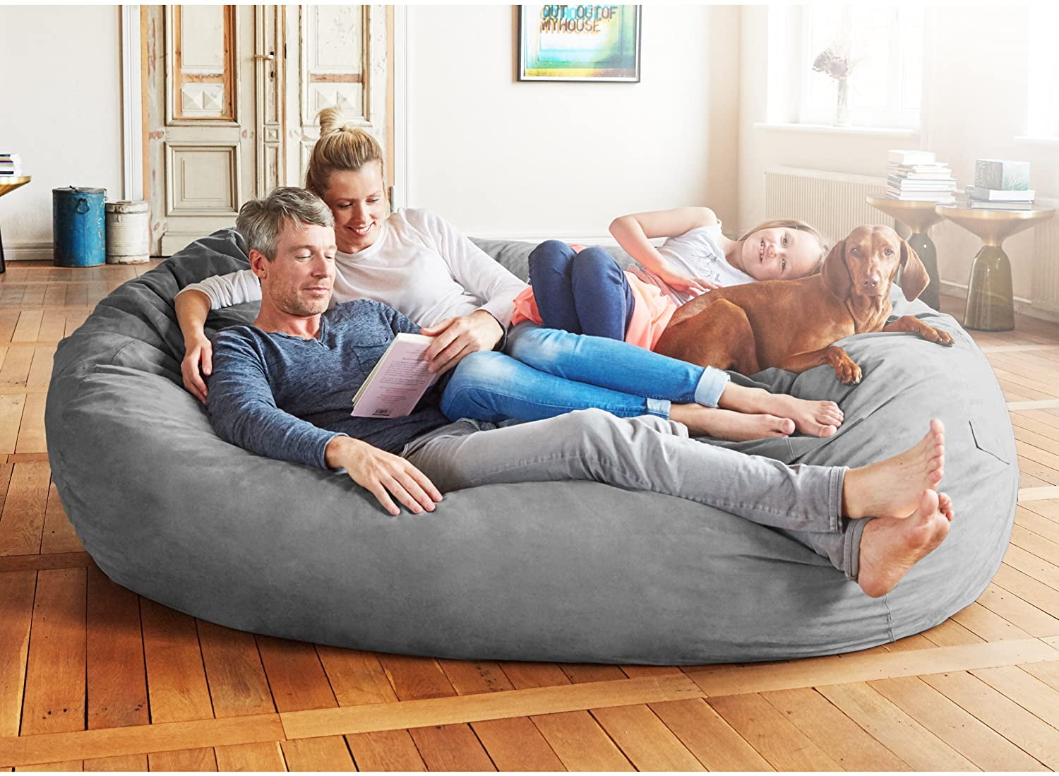 Lumaland Luxurious Giant 5ft Bean Bag Chair with Microsuede Cover - Ultra  Soft, Foam Filling, Washab…See more Lumaland Luxurious Giant 5ft Bean Bag