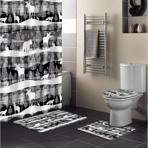 Buffalo Plaid Bathroom Rug