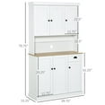 thumbnail image 2 of Canddidliike Coffee Bar Cabinet with Multi-Layered Shelves, Multifunctional Cabinet with Large Capacity, Tall Food Storage Cabinet for Indoor, White, 2 of 6