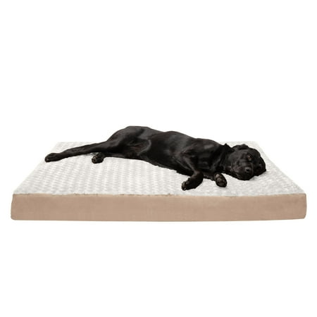 UPC: 0842229125573 | FurHaven Pet Products Ultra Plush Deluxe Full Support Solid Orthopedic Foam Pet Bed for Dogs & Cats – Cream Jumbo Plus
