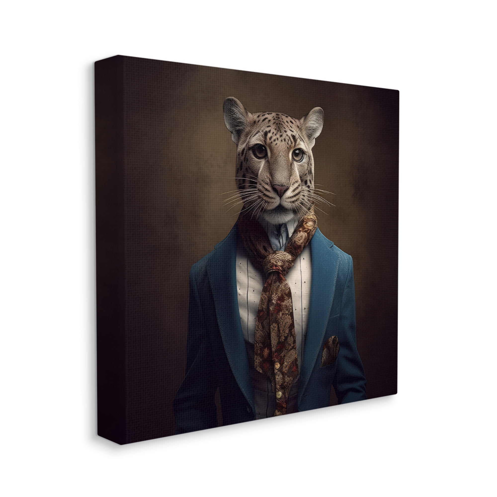 Stupell Industries Fancy Fashion Leopard Animals & Insects Painting Gallery Wrapped Canvas Art Print Wall Art, 36 x 36