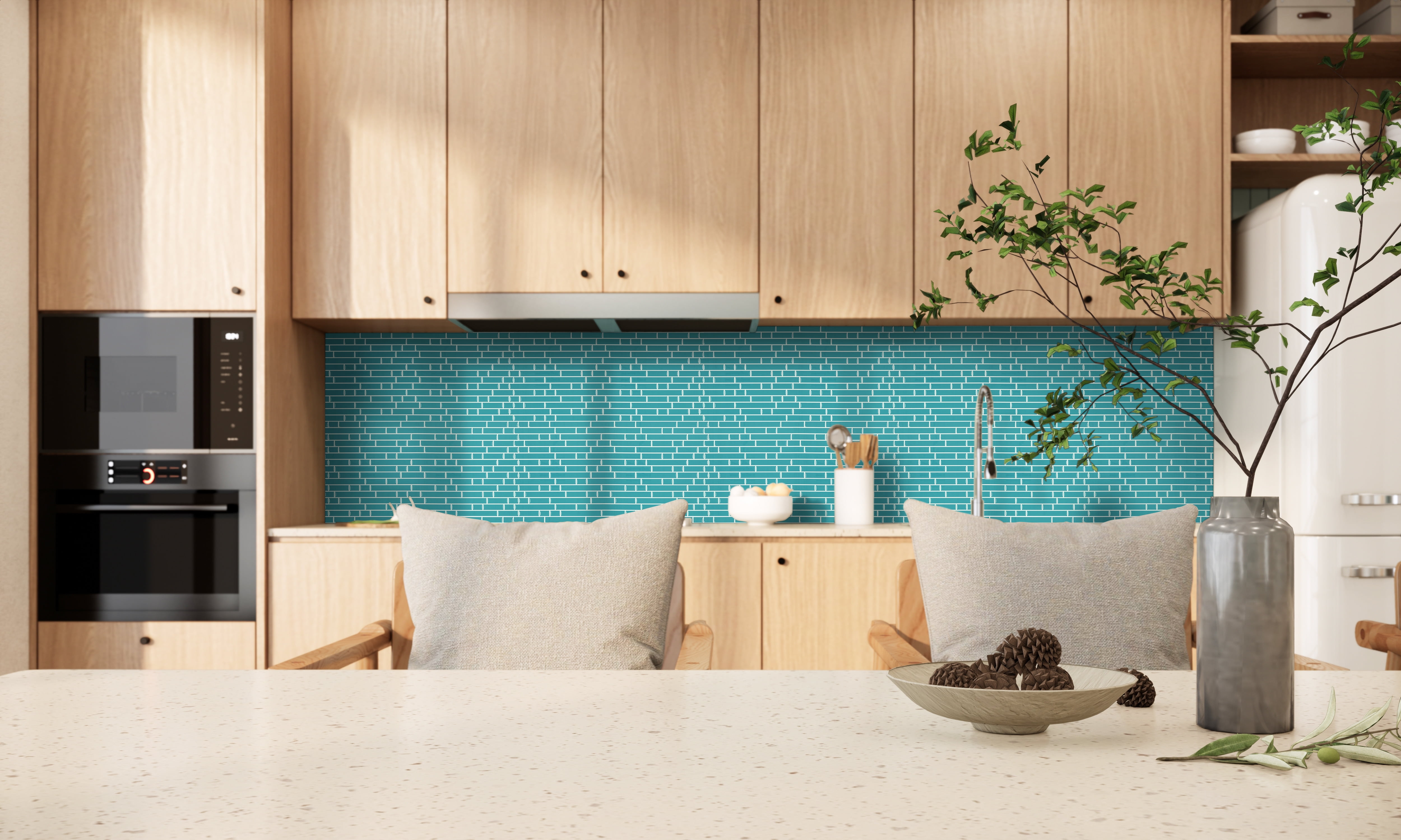 Mainstays Blue Interlocking Peel & Stick Mosaic Wall Tile (2.84 Sqft / pack)