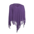thumbnail image 2 of MSJUHEG Shawl Wraps,Pashmina Scarf,Wedding Guest Dresses,Pashmina Wraps,Ponchos,Four Seasons Shawl Knitted Geometric Tassel Decoration Multi Purpose Shawl Purple One Size, 2 of 4