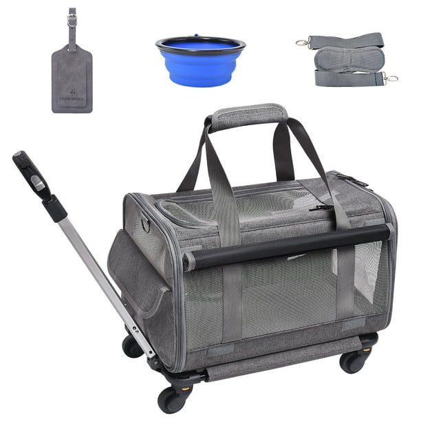 ELEGX Airline Approved Pet Rolling Carrier with Wheels for Pets up to