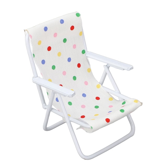 Silla de Playa en Miniatura, Dora de Casa de Muñecas Con Marco de Hierro Realista, Escala 1/12, Adecuada para Adultos, Niños y Bebés, Modelo de Silla En Miniatura, decora