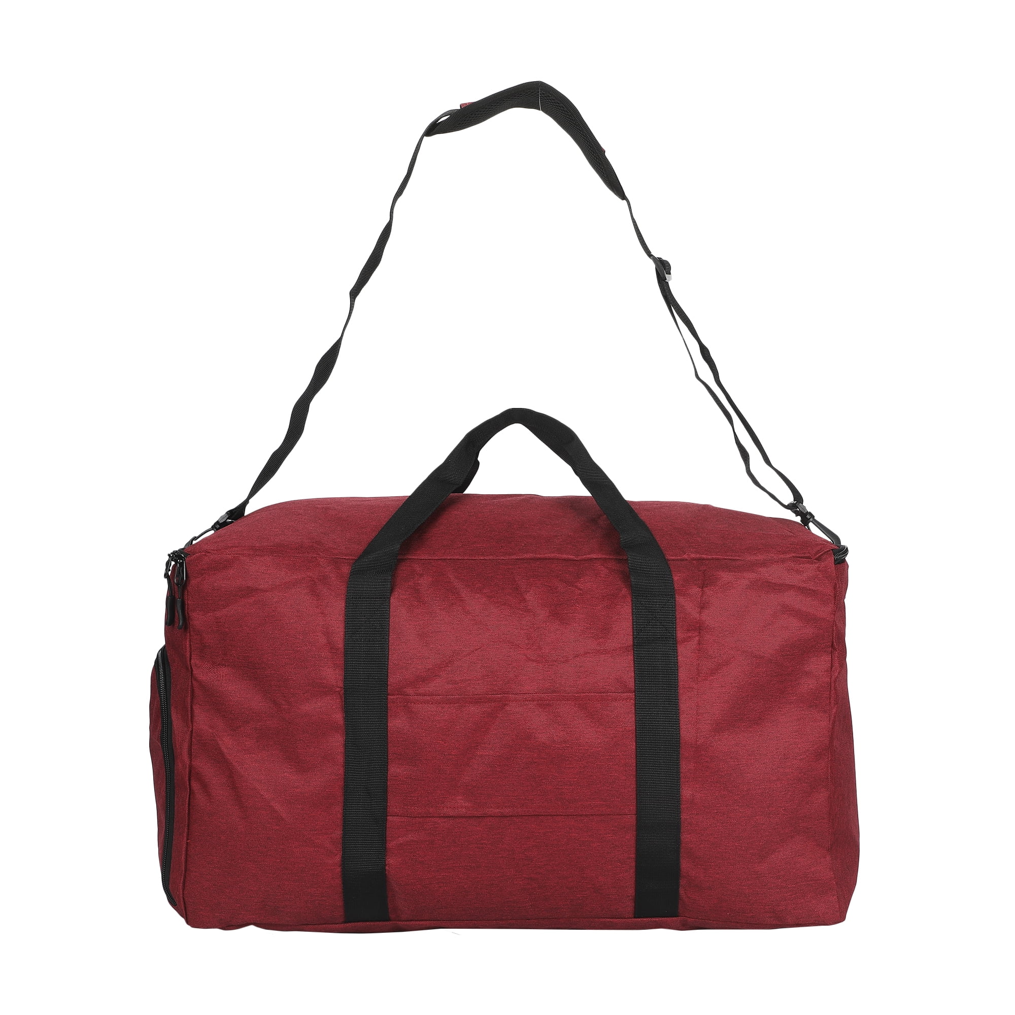 Spider-Man Logo Red 24" Packable Travel Duffle Bag with Shoe Compartment, Removable Shoulder Strap & Front Storage Pockets
