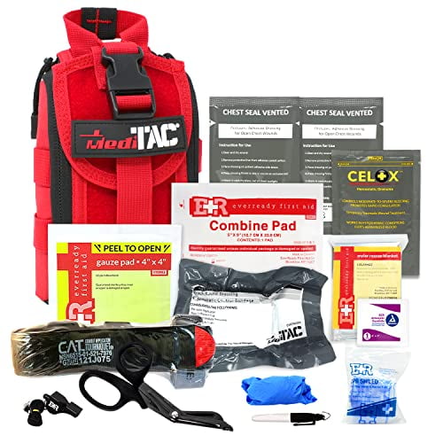 Tactical IFAK Trauma Kit With Celox, SOF Tourniquet & Chest Seal - MOLLE Pouch For Bleeding Control