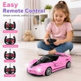 thumbnail image 3 of Funtogether Remote Control Car for Girls, 1:18 Scale Pink RC Racing Toy Car with LED Headlights, Birthday Gift for Kids Toddlers Age 3-12, 3 of 8