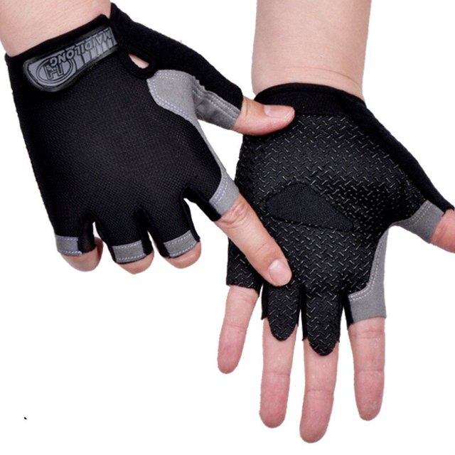Guantes con mancuernas para hombre y mujer, manoplas antideslizantes transpirables de medio dedo para levantamiento de pesas, gimnasio, entrenamiento físico, ciclismo Fivean Guantes deportivos