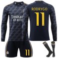 thumbnail image 1 of Hongkaii 23-24 Real Madrid Away Long Sleeve Football Jersey Set Children's Football Kit XY71-9370, 1 of 2