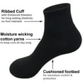 thumbnail image 2 of 6 Pairs Women's Cotton Solid Black Gray Athletic Cushioned Ankle Quarter Socks Size 9-11, 2 of 4