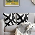 thumbnail image 3 of Black White Pillow Covers 20x20 Inch Set of 2 Modern Abstract Graffiti Art Line Decorative Throw Pillows Minimalist Geometric Cotton Linen Pillow Cases Home Decor For Sofa Couch Bedroom Outdoor, 3 of 6