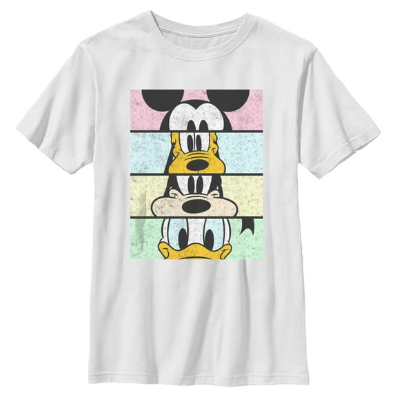 Boy's Mickey & Friends Cropped Portraits Crop Graphic Tee White Large