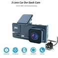 thumbnail image 4 of Three Lens Dash Cam 2 Inch Display HD 1080P Car Recorder,3-Channel Infrared Dashcams with Night Vision, 32GB SD Card, WDR Night Vision, 2-inch IPS Screen, Accident Lock, Loop Recording, Reverse, 4 of 9