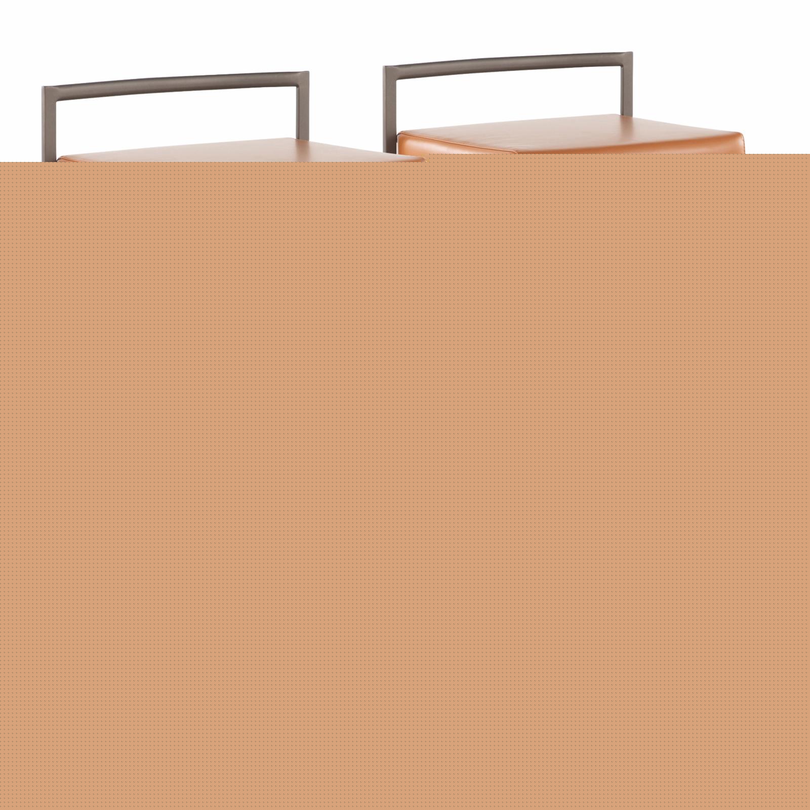 LumiSource Fuji Stacker 30 in. Metal Base Faux Leather Barstool - Set of 2