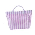 thumbnail image 3 of Bolso de trabajo a rayas, gran capacidad, impermeable, tipo hobo, ideal para la playa, el trabajo y los viajes. Blanco violeta, 3 of 9