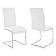 thumbnail image 3 of Hawthorne Collections Chaise de Salle à Manger Moderne en Similicuir Blanche (Ensemble de 2), 3 of 9