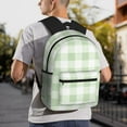 thumbnail image 5 of Yield Pistachio Green Checkboard Print Backpack for Women Men, Lightweight Casual Travel Daypack, Classic Basic College Backpack, Middle School Bag, 5 of 5