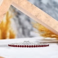 thumbnail image 2 of JeenMata Classic 5.5 TCW Corte redondo Enero - Granate - Pulsera de tenis con piedra natal Diseño de eternidad - Chapado en oro blanco, Mujer, Adulto, 2 of 6