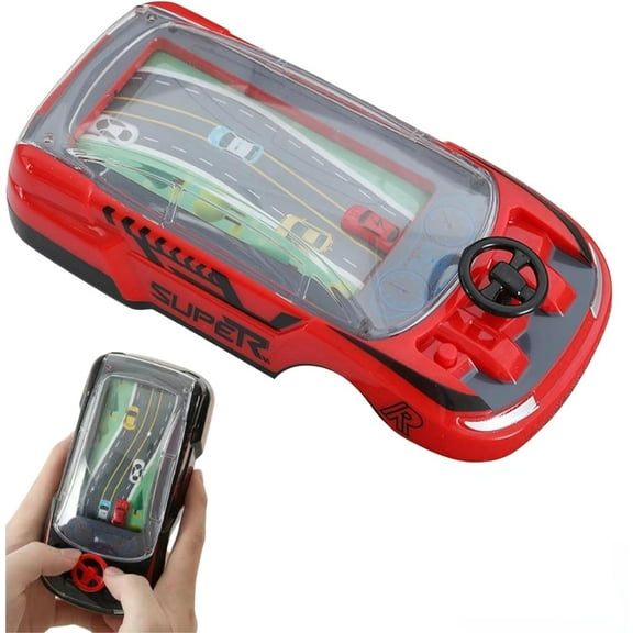 Handheld Car Game, Portable Handheld Racing Car Game, Dual Player Mode, Interactive Family Toy with Racing Experience (Red)