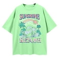 thumbnail image 4 of ERkkoi Womens T Shirts Loose Fit Summer Tops Casual Crew Neck Short Sleeve Oversized Graphic Tees for Women T-Shirts Light Green XL, 4 of 5