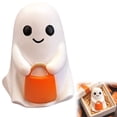 thumbnail image 7 of Cute White Soft Ghost Figurines as Desktop Ornaments, Mini Spooky Statue Decorations for Home Bedrooms, Living Rooms, Wall Shelves and Various Halloween Party Tabletop Layouts, White7, 7 of 7