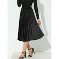 thumbnail image 2 of INSPIRE CHIC Jupe Midi Évasée Plissée en Velours à Taille Haute Élastique pour Femme, 2 of 6
