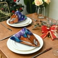 thumbnail image 3 of GZHJMY Cartoon Fox with Space Cloth Napkins Washable Reusable Polyester Dinner Napkins 20 x 20 Inch for Home Weddings Parties Holiday Table Napkins Set of 1, 3 of 6