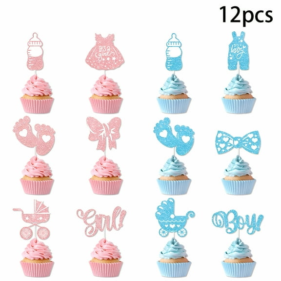 FEZOR 1 Set Baby Shower Cake Decorations For Gender Reveal Parties Gender Reveal Cake Trinkets Cake Party Toppers Gender Reveal Cake Decor