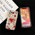 thumbnail image 2 of Compatible with iPhone 14 Pro Max Case,Luxury Bling Diamond Rhinestone Gemstone 3D Love Heart and Flower Gemstone Soft TPU Back Cover Case for Women Girls with iPhone 14 Pro Max, 2 of 12