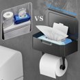 thumbnail image 5 of Toilet Paper Holder Without Drilling, Toilet Paper Holder With Wet Wipe Box, Shelf, Kitchen Roll Ho, 5 of 5