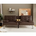 thumbnail image 2 of Homall Canapé-Lit Futon en Similicuir Canapé Moderne Convertible Inclinable Pliant avec 2 Porte-Gobelets, Brun, 2 of 6