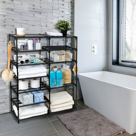 Mainstays 7-Tier Space-Saving Shoe Rack, Holds up to 21 Pairs, Black