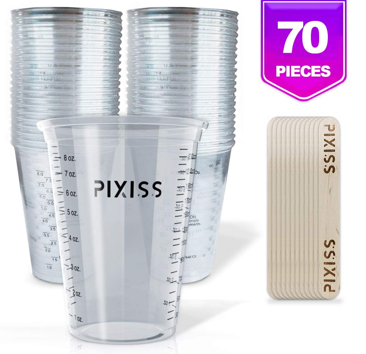 Disposable Epoxy Resin Mixing Cups Clear Plastic 10Ounce 50Pack For