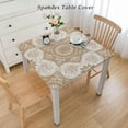 thumbnail image 2 of JEUXUS Waterproof Floral Print Square Tablecloth, 100% Polyester Fiber, Easy to Clean and Install, Suitable for Square Tables of Various Sizes White, 2 of 7