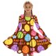 thumbnail image 5 of Vestido de manga larga con cuello redondo para niñas, vestido elástico de manga larga, corte A, estilo patinador con volantes, vestido de recital escolar, vestido de manga larga con cuello redondo par, 5 of 6