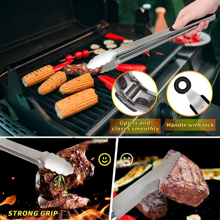 BBQ Grill Accessories,41PCS BBQ Tool Set,Stainless Steel Grilling Kit  Barbecue Accessories for Camping,Outdoor,Backyard,Grill Set Gifts for Men  Women with Thermometer and Meat Injector 