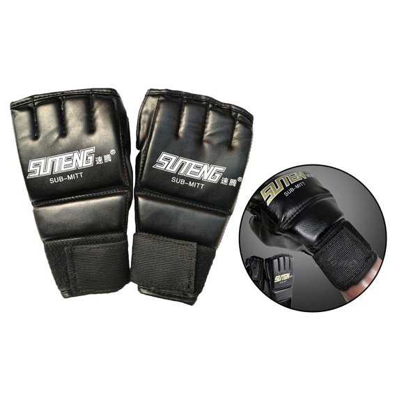 Guantes de boxeo de medio MMA Cola para adultos Negro