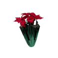 thumbnail image 4 of Holiday Time 17" Red Velvet Artificial Christmas Poinsettia Plant in Green Foil Wrapped Pot, 4 of 6