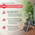 thumbnail image 2 of Hailo Folding Step Stool, 3 Step Ladder for Home & Kitchen, K71, Silver, 2 of 9