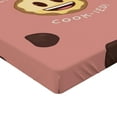 thumbnail image 2 of Ambesonne Emoji Fitted Sheet, Lets Get Cookied Funny Face, Twin Size, Pale Ruby Umber Mustard, 2 of 3