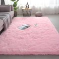 thumbnail image 1 of Alfombra Shag Area Boshengya ultrasuave y esponjosa de 150 x 240 cm, color rosa, 1 of 8