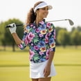 thumbnail image 5 of Binienty Tropical Hibiscus Golf Shirts for Women Short Sleeve Cloth Quarter Zip Lightweight Fit Plain Machine Washable Suitable for Outdoor Sports for Winter Outdoor Sports, 5 of 7