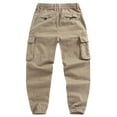 thumbnail image 4 of Rvwovn Men's Cargo Joggers - Tapered Elastic Drawstring Waist Work Pants with Zipper Pockets, 4 of 7