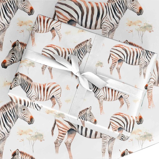 Zebra Wrapping Paper 30" x 84" Sheet Large Zebra Gift Wrapping Paper