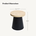 thumbnail image 2 of LuxenHome Light Wood Finish Top with Black Base Manufactured Wood Round Side Table, 2 of 7