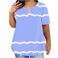 thumbnail image 1 of Plus Size Mujeres Blusas Cuello en V Casual Suelto Verano Blusa de Manga Corta para el Uso Diario Y Casual, 1 of 5
