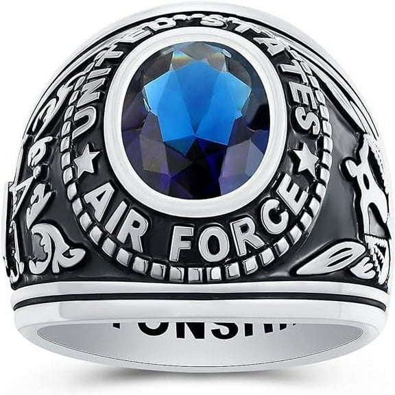 925 Sterling Silver Class Rings Personalized Custom Rings Class Rings for Women High School Cubic Zirconia Birthstone Rings Graduation Rings Size 5-15 College Rings for Women