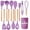 Purple, variant on 12 Pieces Food Grade Silicone Kitchen Utensil Set Non Stick Cookware Friendly Cooking Spatula Soup Spoon Household Full Kitchen Tool Kit