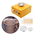 thumbnail image 2 of Mini rueda de cerámica eléctrica para hacer arcilla, bandeja giratoria, herramienta de bricolaje de cerámica, rueda para niños, uso doméstico Amarillo perfecl Rueda de cerámica, 2 of 4